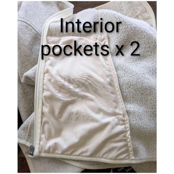 L.L. Bean Womens Sweater Jacket Medium Beige Fleece Lined Full Zip Cabincore - Picture 10 of 11